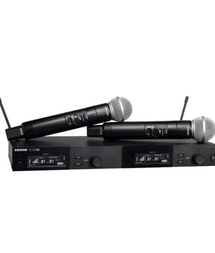 Shure SLXD24D/SM58 H55 | 514-558 MHz, Dual SM58 Handheld Wireless Mics | 24-Bit Digital Audio with 330' Range