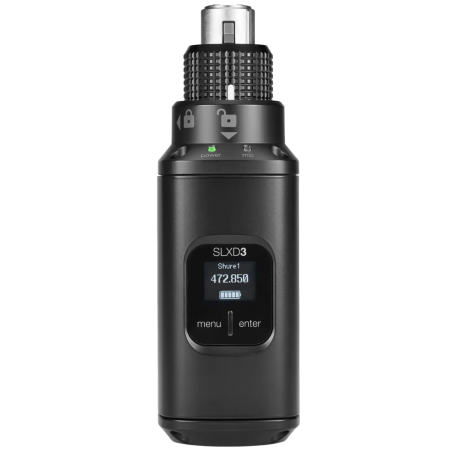 Shure SLXD3 Plug-On | Wireless Transmitter with XLR Connector, 24-bit Digital Audio (G58: 470 to 514 MHz)