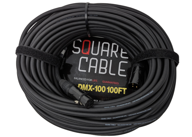 SquareCable DMX-100 | 100ft DMX Cable (3-Pin)