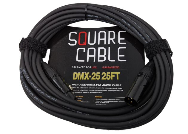 SquareCable DMX-25 | 25ft DMX Cable (3-Pin)
