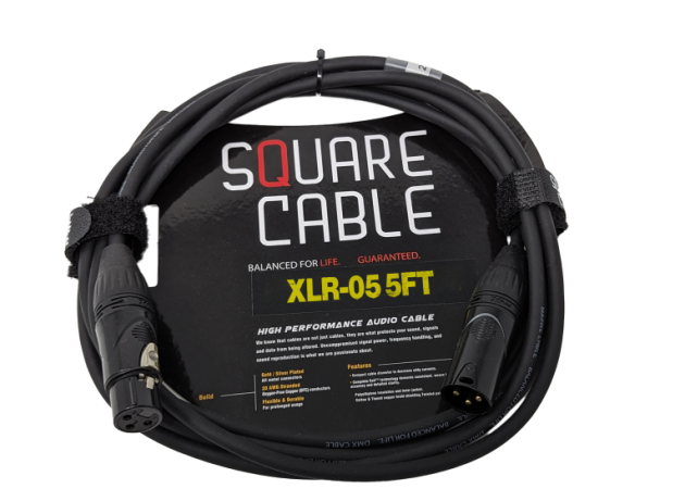 SquareCable XLR-05 | 5ft XLR to XLR Cable