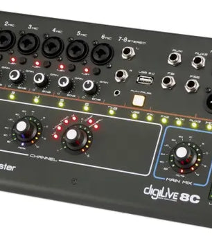 Studio Master DigiLive 8C | 8-Channel Digital Mixer with Wi-Fi, FX Busses & USB Recording