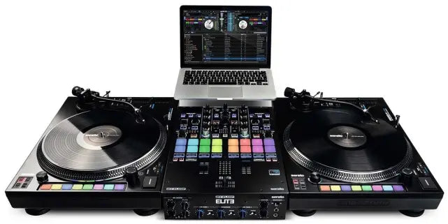 Reloop ELITE | DVS Mixer with Dual USB & OLED Displays | 24-Bit Audio Interface for Serato DJ Pro