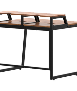 Wavebone Star Rover Studio Desk Wood | Two-Tier Studio Workstation | 6U Rack Space for 49 to 61 Key Keyboards