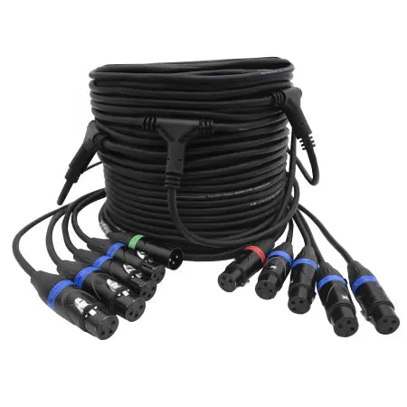 Title: ProX XC-DMX9X43FT TRAIL | 43ft 3-Pin DMX Cable – 9 Breakouts | Color-Coded for Fast Rig Setup