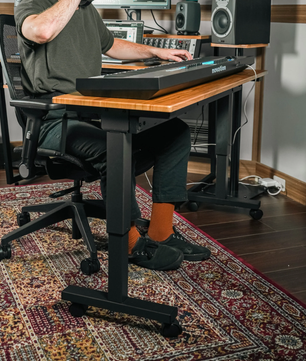 Wavebone Hover Keyboard Stand 1400 Wood | Height Adjustable Workstation | Hand Crank Studio Desk