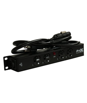 ProX XPWEDX4MAYA | 4 Outlet 20A Power Distribution Box | True1 IN/OUT Pass-Through Design