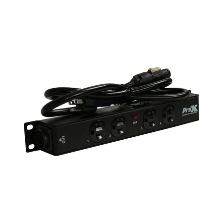 ProX XPWEDX4MAYA | 4 Outlet 20A Power Distribution Box | True1 IN/OUT Pass-Through Design