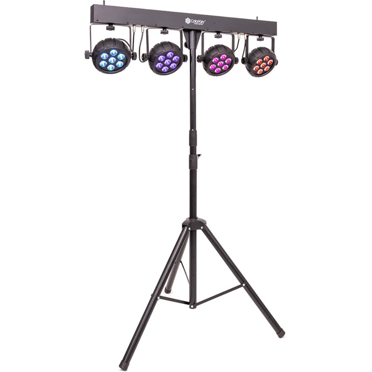 ColorKey PartyBar Mobile 500 EL | Wireless Battery Powered DJ Light Bar | All-in-One Wash System with Stand
