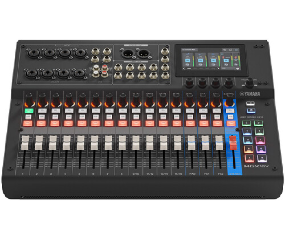 Yamaha MGX16V B | 16-Channel Digital Mixer with USB & HDMI | Bluetooth, FX, Sound Pads, and SD Recording