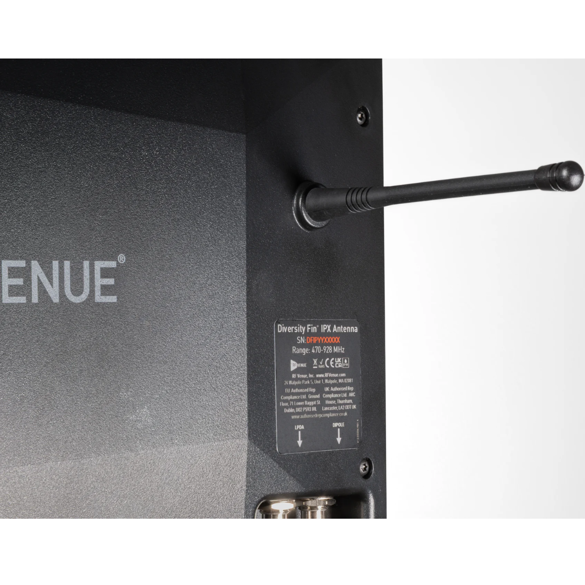 RF Venue DFIN-IPX | 470-928 MHz Diversity Fin Antenna | IP44 Weather-Resistant Design