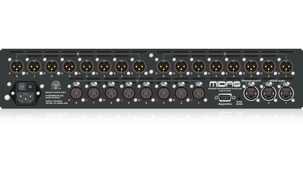 Midas MDS-DL154 | 8x16 Digital Stage Box | 48/96kHz Operation with Remote CAT5 Control