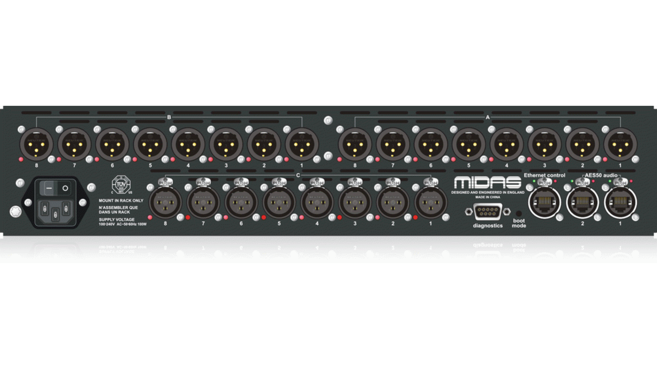 Midas MDS-DL154 | 8x16 Digital Stage Box | 48/96kHz Operation with Remote CAT5 Control