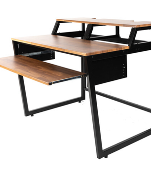 Wavebone Star Rover Studio Desk Wood | Two-Tier Studio Workstation | 6U Rack Space for 49 to 61 Key Keyboards