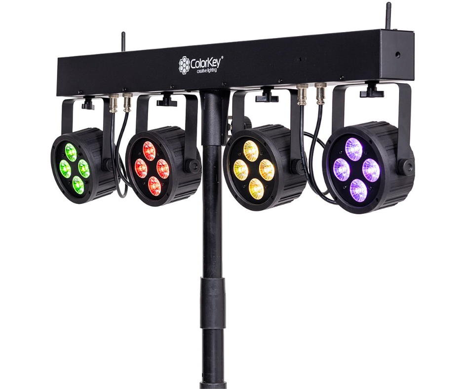 ColorKey PartyBar Mobile 100 EL | Wireless LED Lighting System | Battery-Powered with Stand & Case