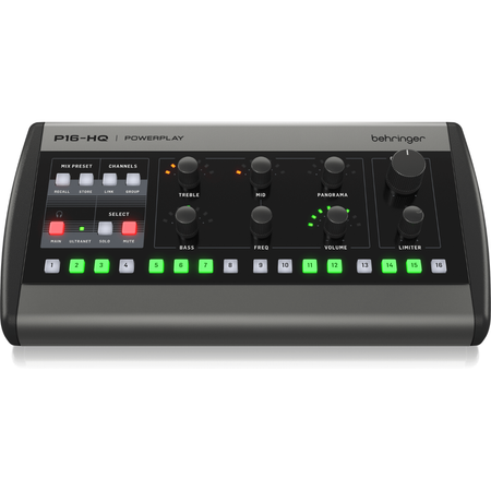 Behringer P16 HQ | 16 Channel Personal Monitor Mixer | ULTRANET Powered with High-Quality Headphone Amp