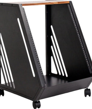 Wavebone Fin 13U Rackmount Case Wood | 13U Angled Rack | Studio Equipment Case