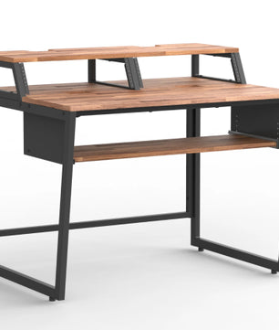 Wavebone Star Rover Studio Desk Wood | Two-Tier Studio Workstation | 6U Rack Space for 49 to 61 Key Keyboards