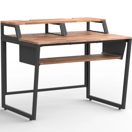 Wavebone Star Rover Studio Desk Wood | Two-Tier Studio Workstation | 6U Rack Space for 49 to 61 Key Keyboards