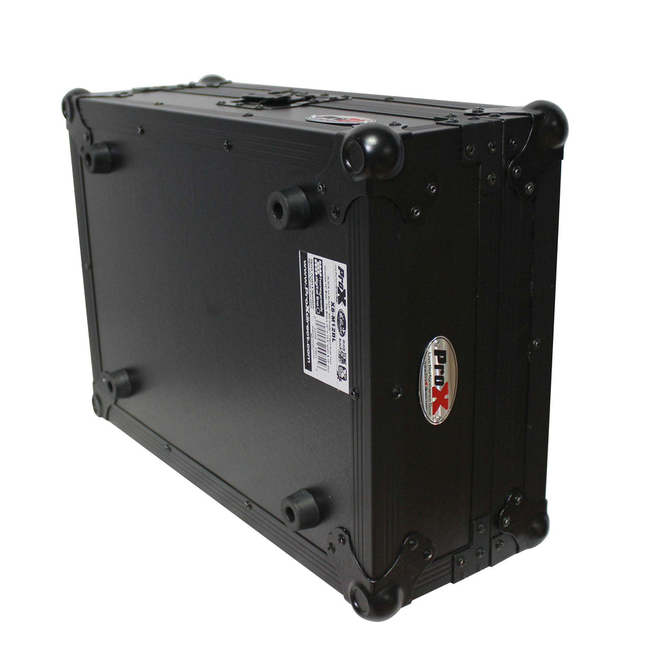 ProX XS-M12BL | Flight Case for 12in DJ Mixers | Black on Black Honeycomb Design
