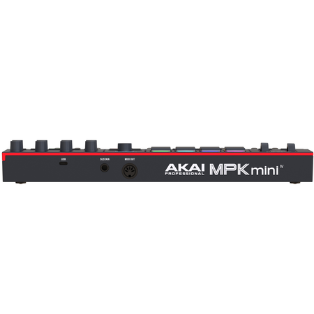 Akai MPK Mini 4(Black) | 25-Key MIDI Controller – RGB Pads, USB-C, MIDI Out