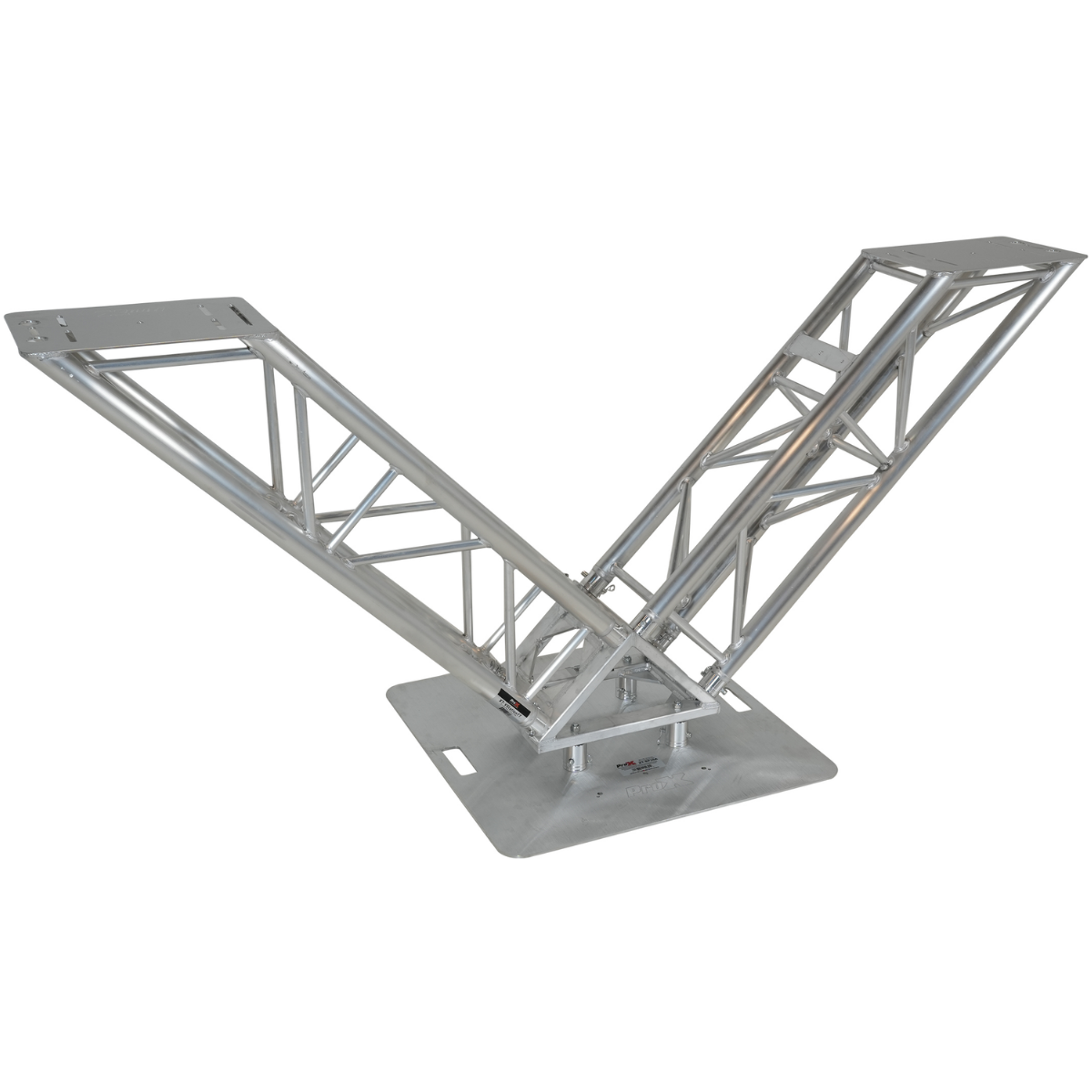 ProX XT-VERRAZANO30 | V-Shape Aluminum Truss DJ Table | Elevated Shelves with 30in Base Plate