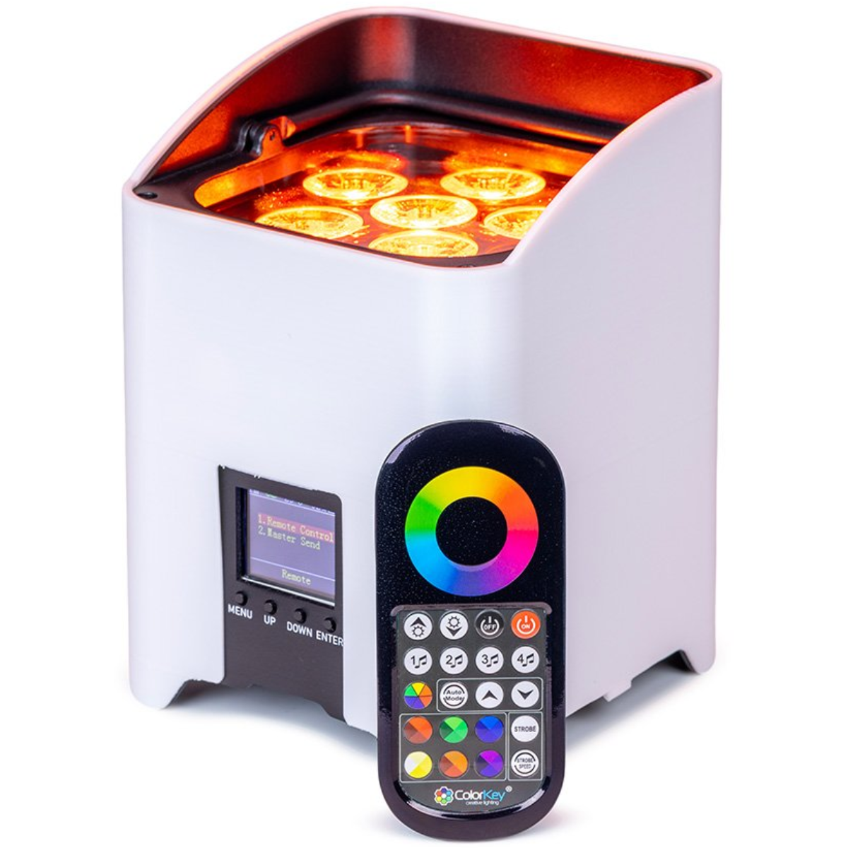 ColorKey MobilePar Pro Hex 6 | Wireless Battery Uplight | 6x12W RGBAW-UV LEDs with 20hr Runtime