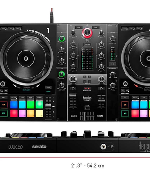 Hercules DJControl Inpulse 500 | 2-Deck Controller with Audio Interface | RGB Pads & Hardware Input Mixer