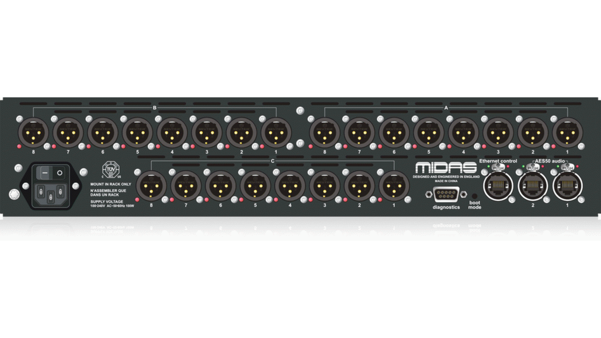 Midas MDS-DL152 | 24-Output Digital Stage Box | 48/96kHz Sample Rate with Remote CAT5 Control