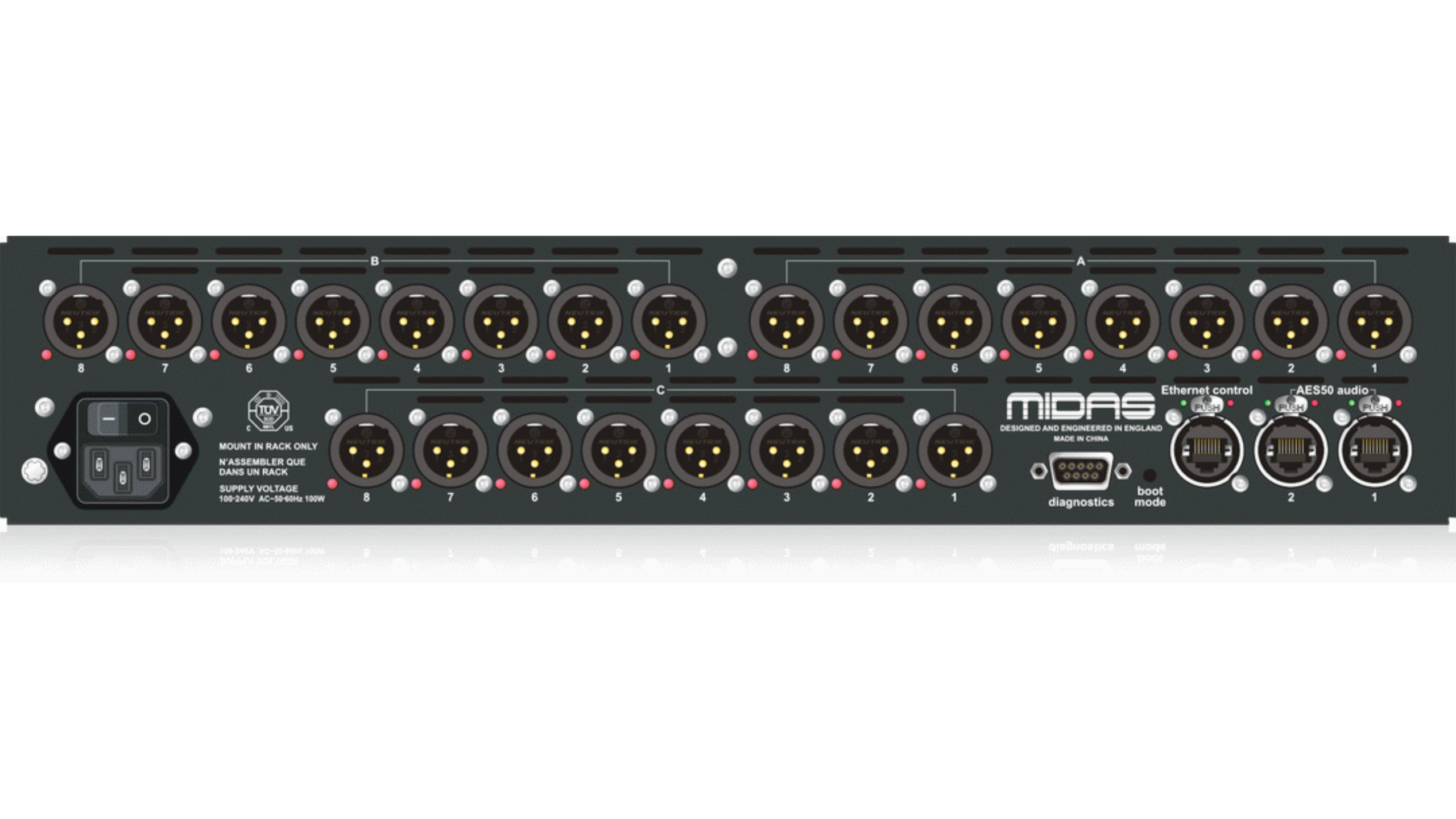 Midas MDS-DL152 | 24-Output Digital Stage Box | 48/96kHz Sample Rate with Remote CAT5 Control