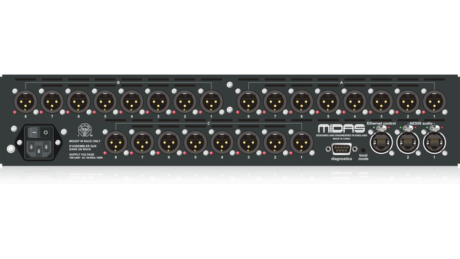 Midas MDS-DL152 | 24-Output Digital Stage Box | 48/96kHz Sample Rate with Remote CAT5 Control