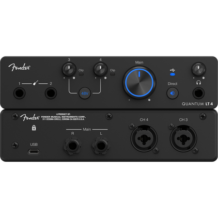 Fender Quantum LT 4 | 4x2 USB-C Interface | Dual 75dB MAX-HD Preamps with Loopback