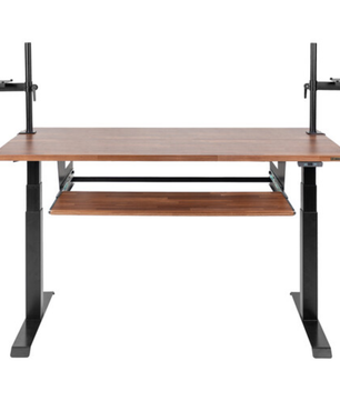 Wavebone Starship Wood | Height Adjustable Studio Desk | Standing Workstation with Keyboard Tray