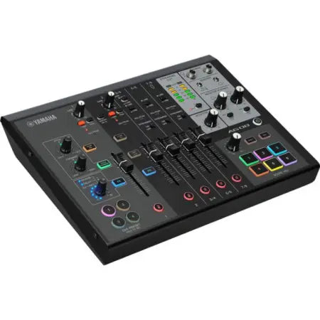 Yamaha AG08 (Black) | 8-Channel Live Streaming Mixer with DSP, USB Interface & Sound Pads