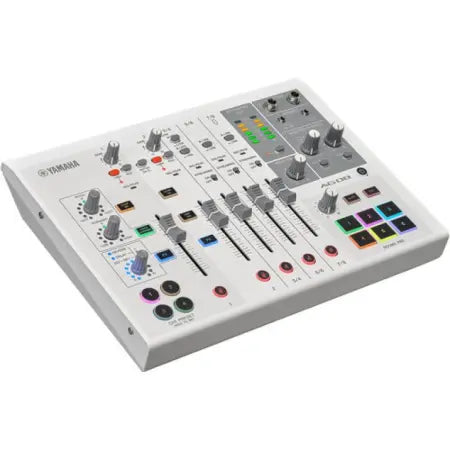 Yamaha AG08 (White) | 8-Channel Live Streaming Mixer with DSP, USB Interface & Sound Pads