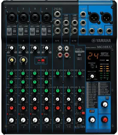 Yamaha MG10XU | 10-Channel USB Mixer with FX & Compression | 24-Bit Audio Interface + Cubase AI