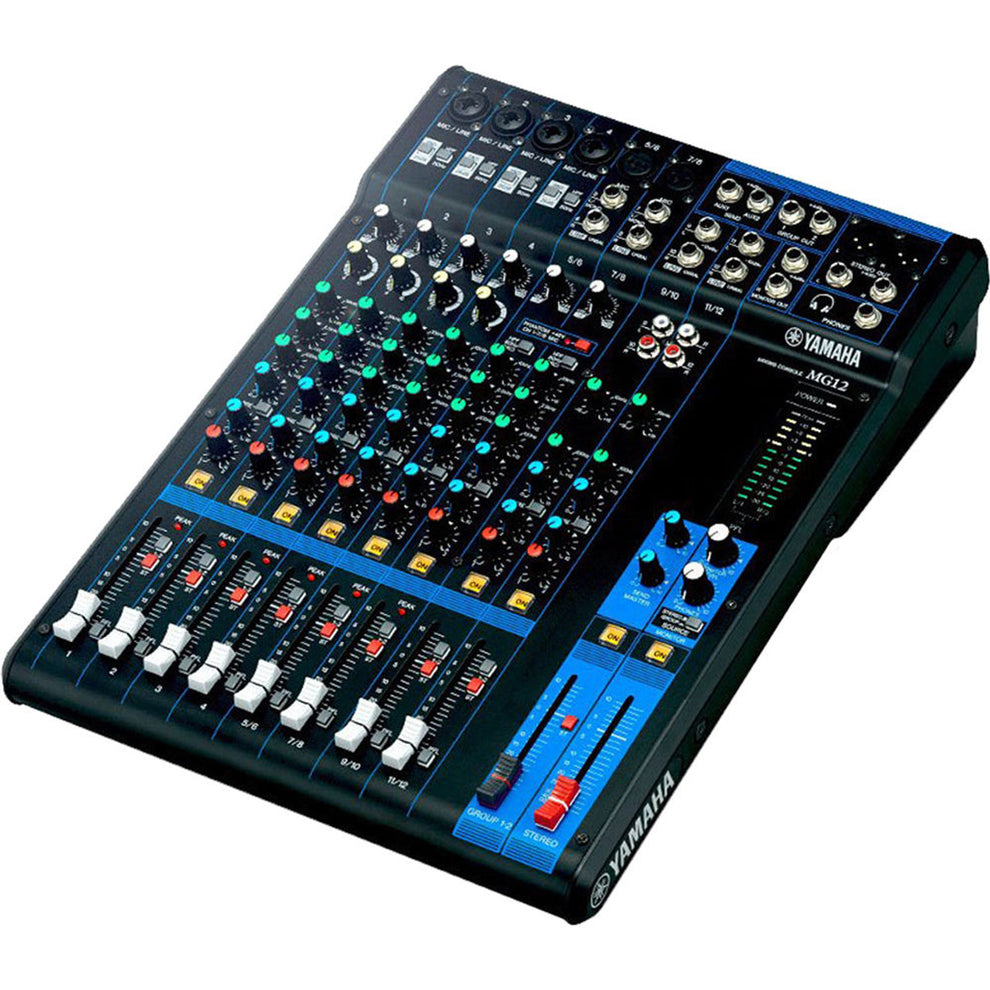 Yamaha MG12 | 12-Channel Analog Mixer with D-PRE Preamps & 1-Knob Comp ...