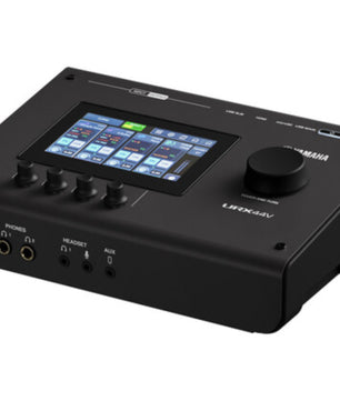 Yamaha URX44V B | 32-Bit Audio/Video Interface with HDMI I/O | 4 Mic Inputs + microSD Multitrack Recording