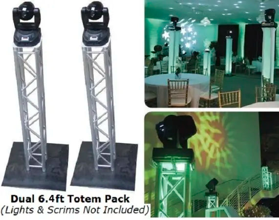 Global Truss 6.4ft Totem Package | (2) F34 Square Truss with Base & Top Plates