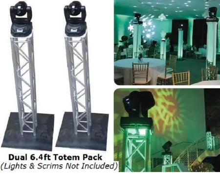 Global Truss 6.4ft Totem Package | (2) F34 Square Truss with Base & Top Plates