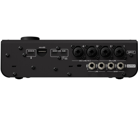 Yamaha URX44 B | 32-Bit Interface with DSP & Touchscreen | 4 Mic Inputs + microSD Multitrack Recording