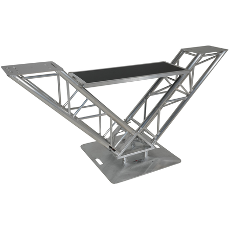 ProX XT-VERRAZANO30 | V-Shape Aluminum Truss DJ Table | Elevated Shelves with 30in Base Plate