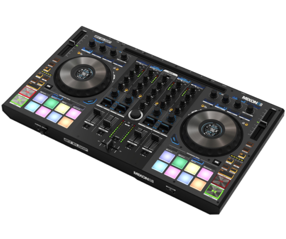 Reloop Mixon 8 Pro | 4-Deck Hybrid DJ Controller | Dual USB, Jog Displays & Standalone Mixer