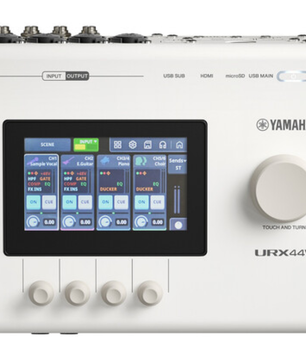 Yamaha URX44V W | 32-Bit USB-C Interface with HDMI I/O | 4 Mic Inputs + microSD Multitrack Recording