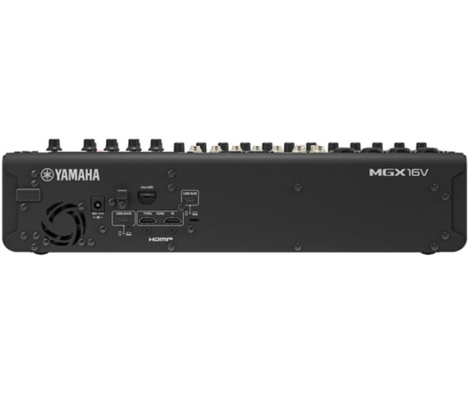 Yamaha MGX16V B | 16-Channel Digital Mixer with USB & HDMI | Bluetooth, FX, Sound Pads, and SD Recording